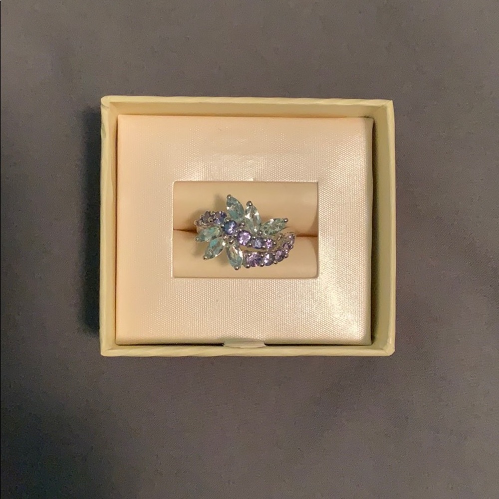 BRAND NEW Tanzanite and Aquamarine Sterling Ring